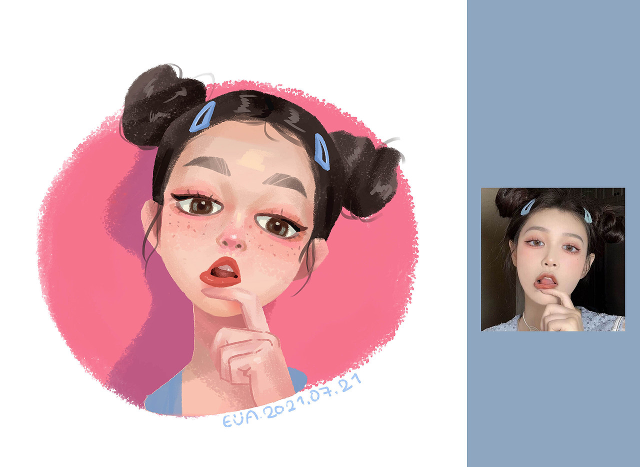 照片转欧美风卡通人物5（图ZMjY3NzMwNTAw） - 创作习作 - 站酷设计师Evaliu0726原创素材 - 站酷ZCOOL