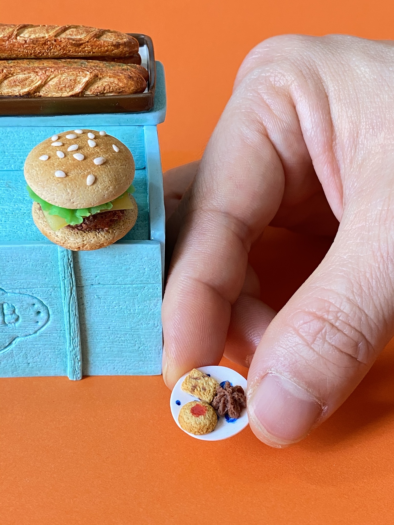 软陶手工迷你法棍面包曲奇饼干