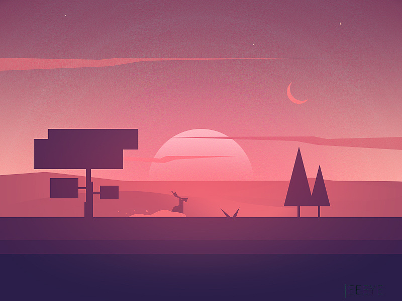 一些渐变风景的画(含psd)