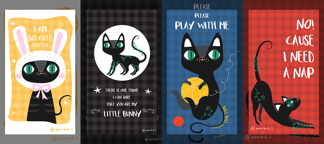 儿插风格猫咪矢量手绘插画（图ZMTA5NzIyMjk2） - 商业插画 - 站酷设计师YOKA加子原创素材 - 站酷ZCOOL