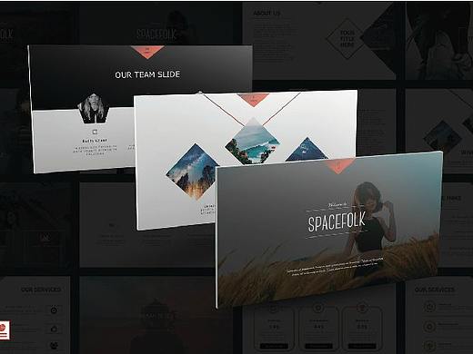 欧美时尚杂志风ppt动态模板