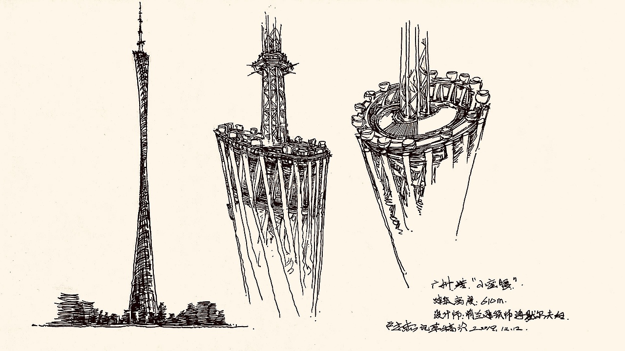 广州标志性建筑的速写真谛
