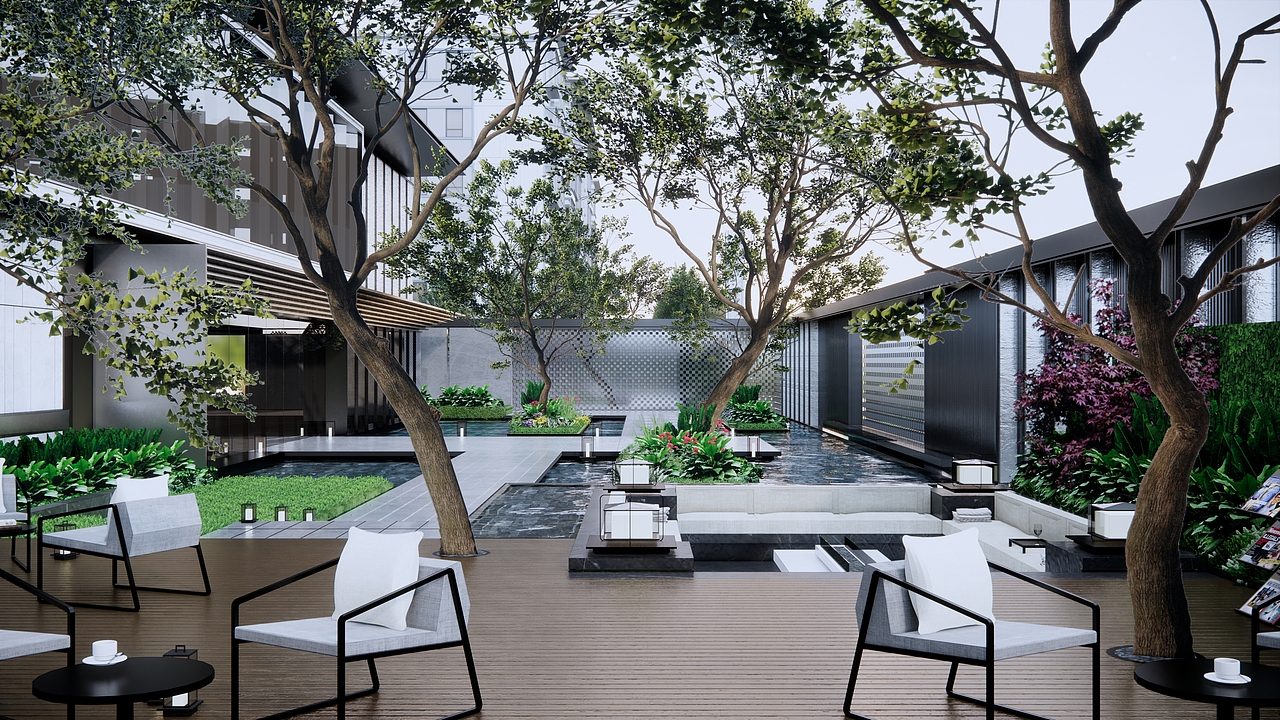 景观示范区enscape效果图