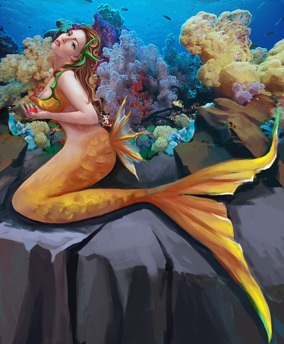 小美人鱼|插画|商业插画|可爱虾0 - 原创作品 - 站酷 (zcool)