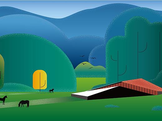 扁平矢量风景ai插画