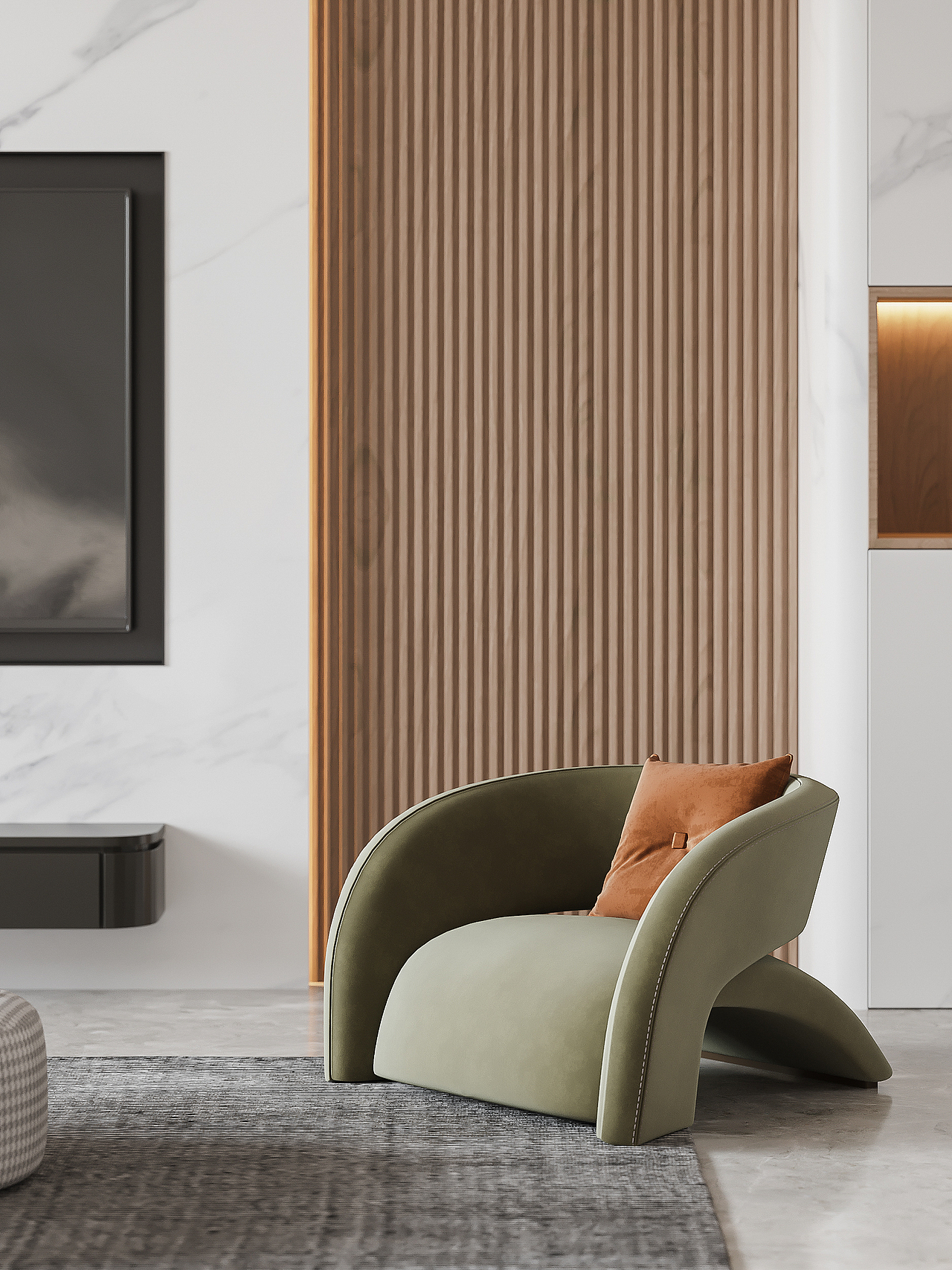 一套现代轻奢效果图