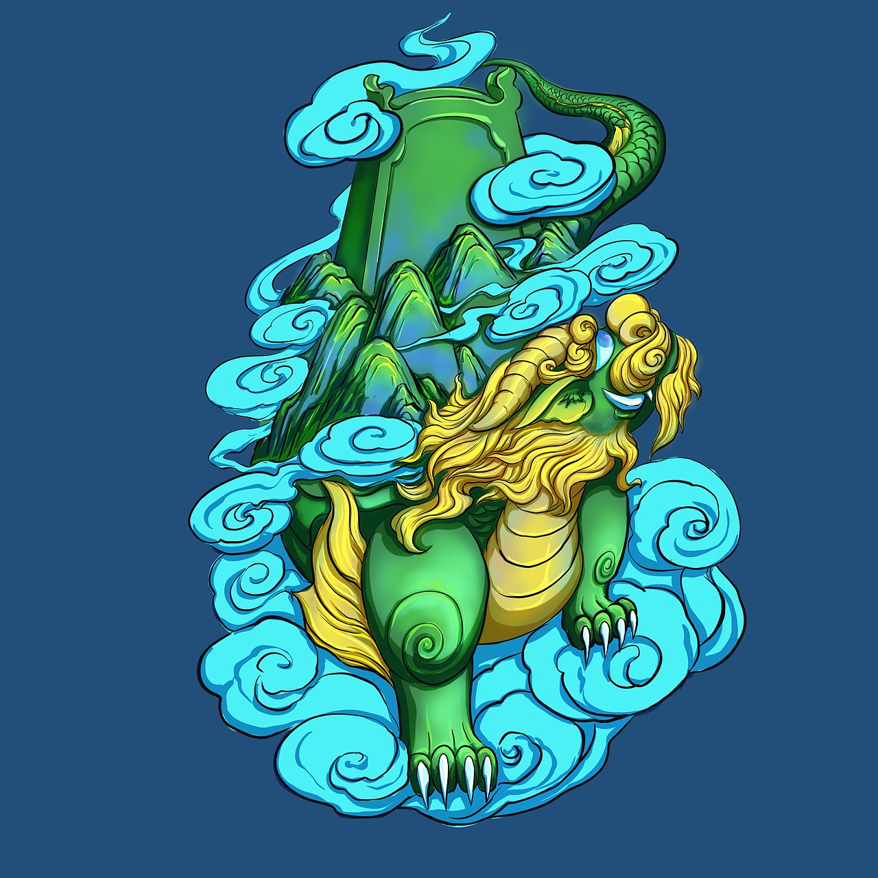 龙九子 国潮 插画