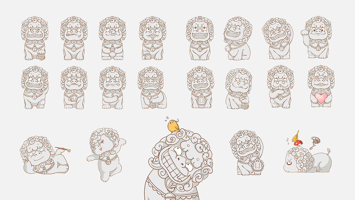 "窃窃狮语"丨颐和园十七孔桥石狮子ip形象