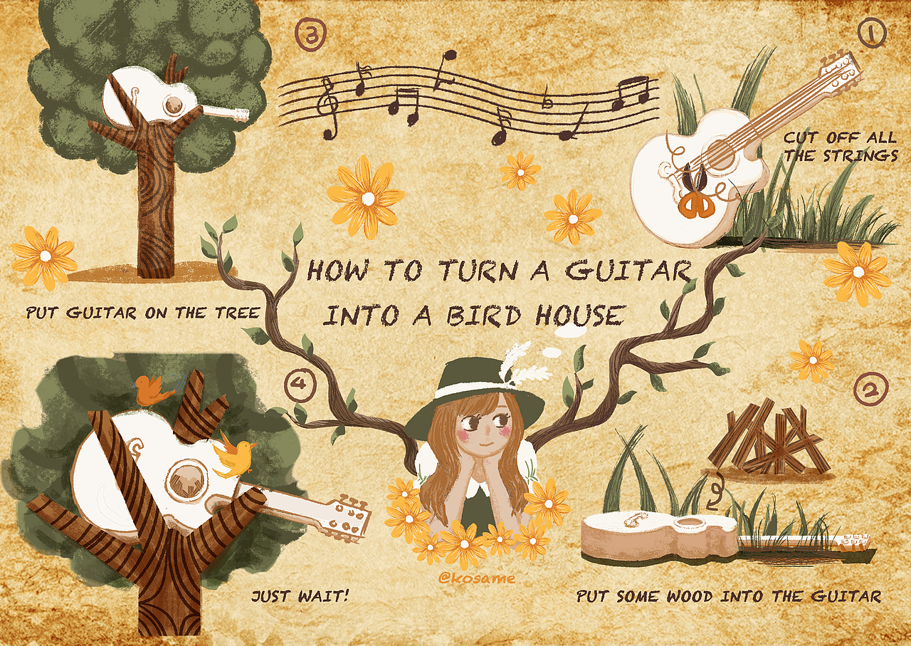 【冷知识】怎么让吉他长出小鸟