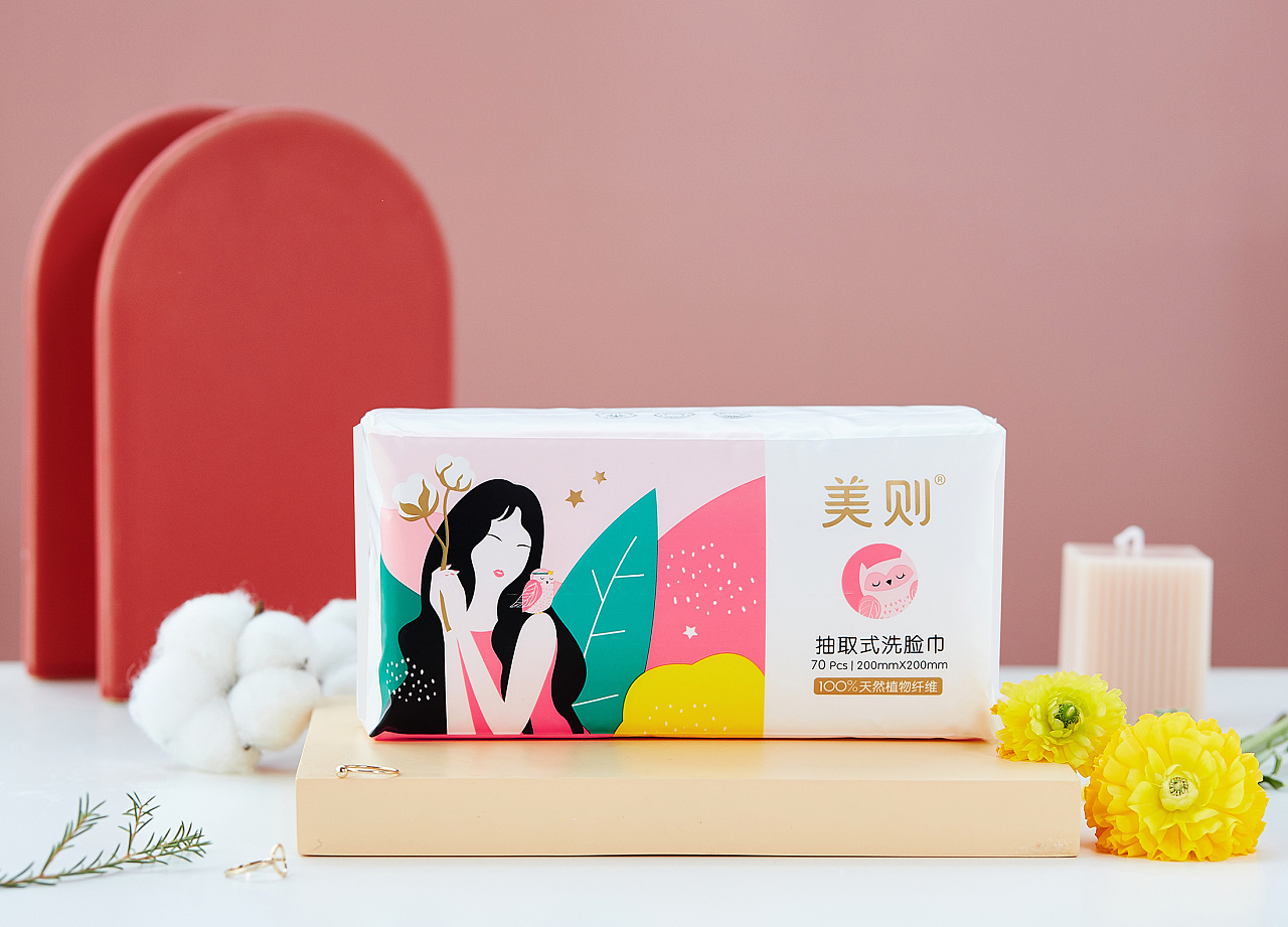 美则2019年洗脸巾系列包装|平面|包装|魅影07 - 原创作品 - 站酷