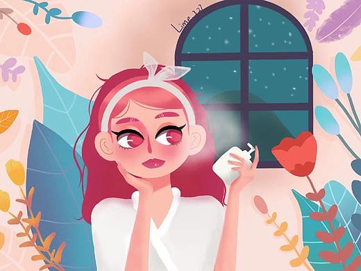 護(hù)膚少女（個人主頁-ZNTYxNzA1Mjg=） - 創(chuàng)作習(xí)作 - 站酷設(shè)計師LIME小公主原創(chuàng)素材 - 站酷ZCOOL