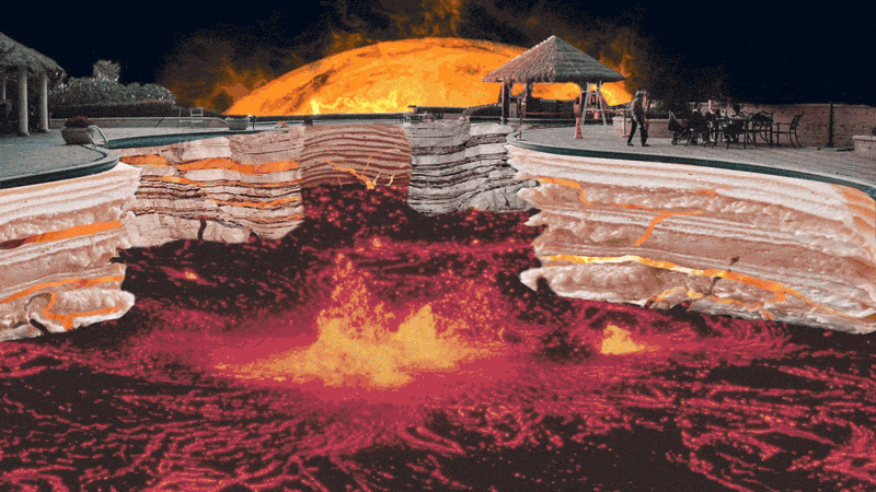 第一站「千层地心」
榴莲千层形成了岩层。