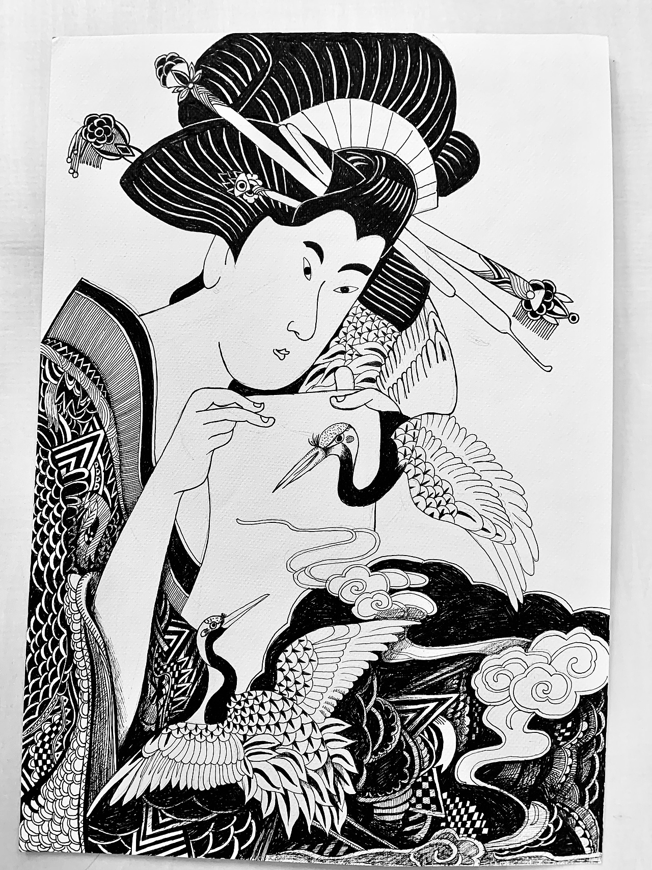 圆珠笔手绘 浮世绘 & 林檎的故事