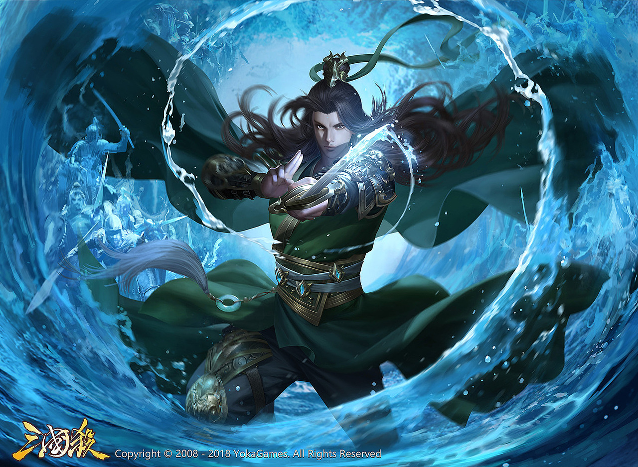 为游戏《三国杀》创作的卡牌插画