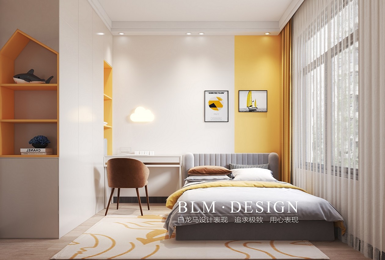 白龙马效果i图—现代卧室客厅