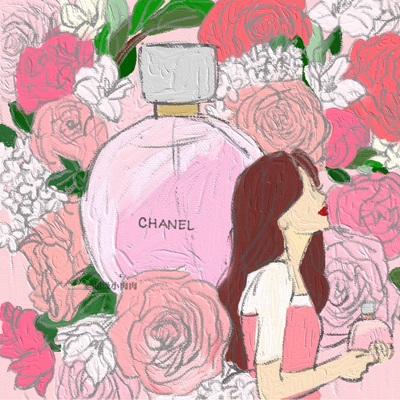 化妆品插画|护肤品广告手绘插画分享