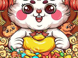 兔年國(guó)潮插畫設(shè)計(jì)