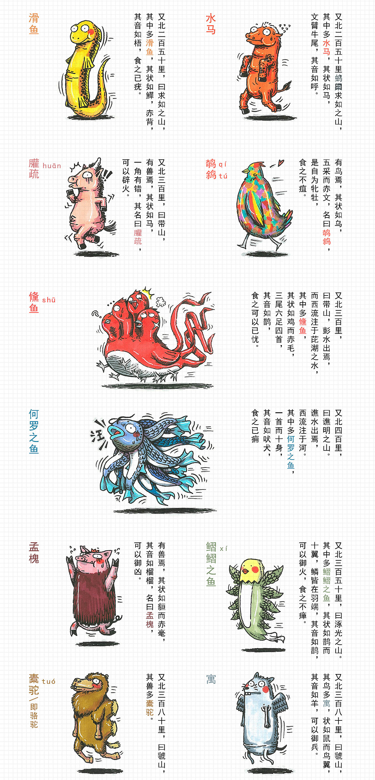 《山海经》上卷（图ZNjIwODY4OTI=） - 艺术插画 - 站酷设计师罗元元元原创素材 - 站酷ZCOOL