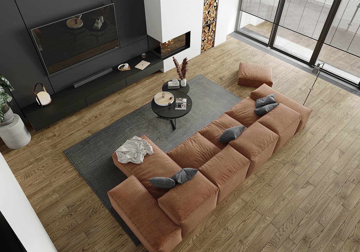 现代简约空间 蓝图盖章 钢结构效果图15556020536