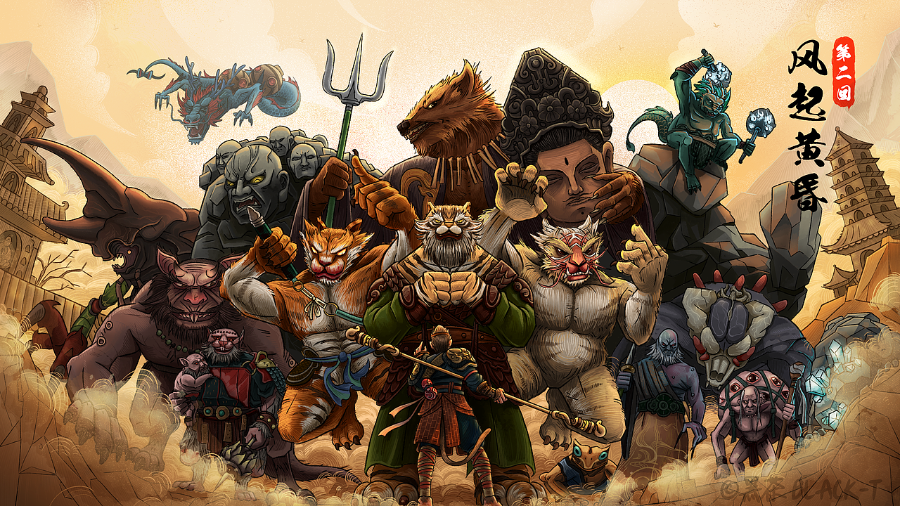 黑神话悟空第二章 BOSS合集（图ZMzc3MzI3NzU2） - 游戏原画 - 站酷设计师黑茶_Black_T原创素材 - 站酷ZCOOL