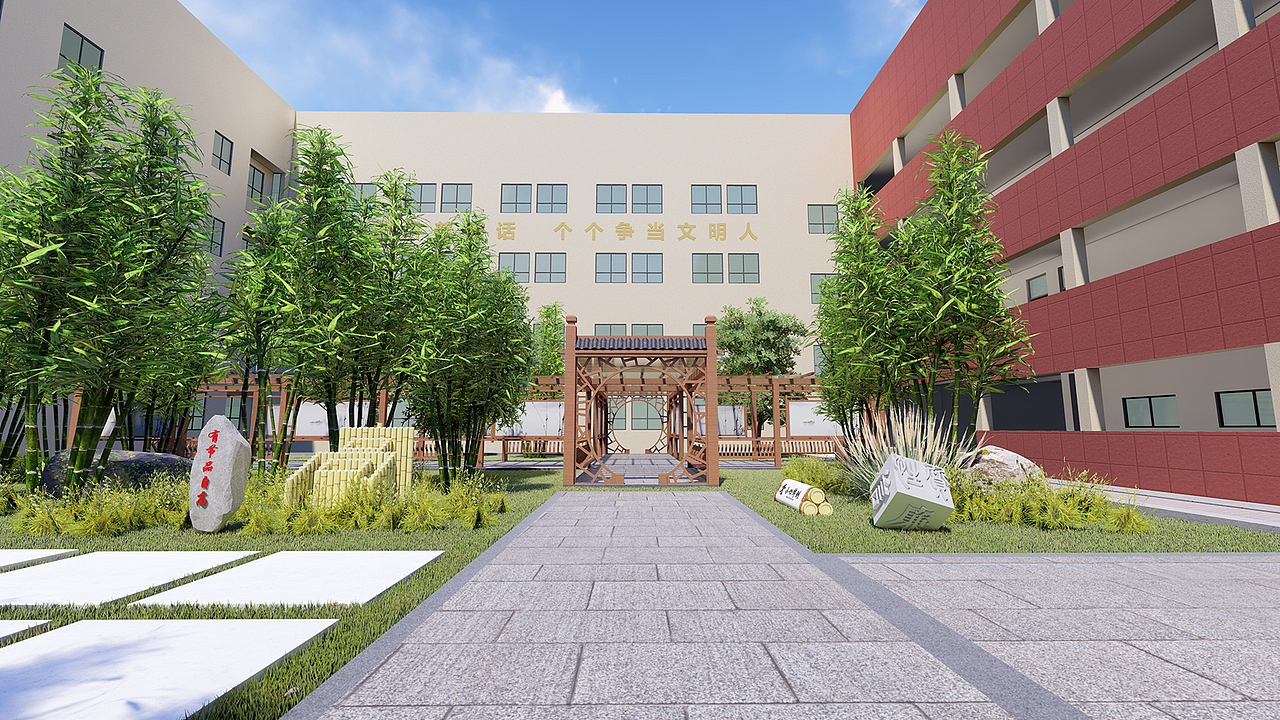 竹韵校园文化（图ZMjIwMjA4MTI0） - 景观设计 - 站酷设计师森美文化设计原创素材 - 站酷ZCOOL