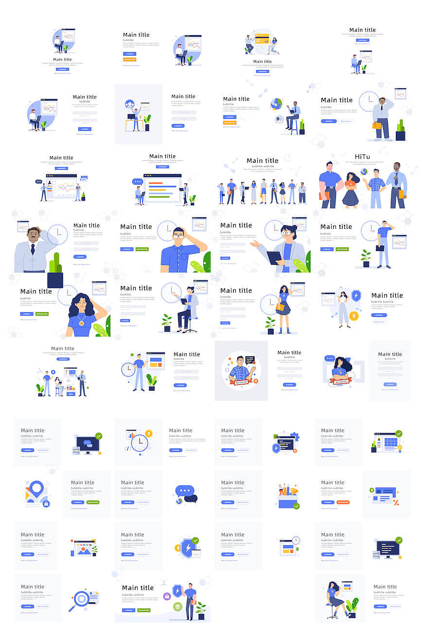 sketch插画组件【免费商用】可下载（图ZMjMxMzIzNTg0） - 商业插画 - 站酷设计师冰糖夫人原创素材 - 站酷ZCOOL