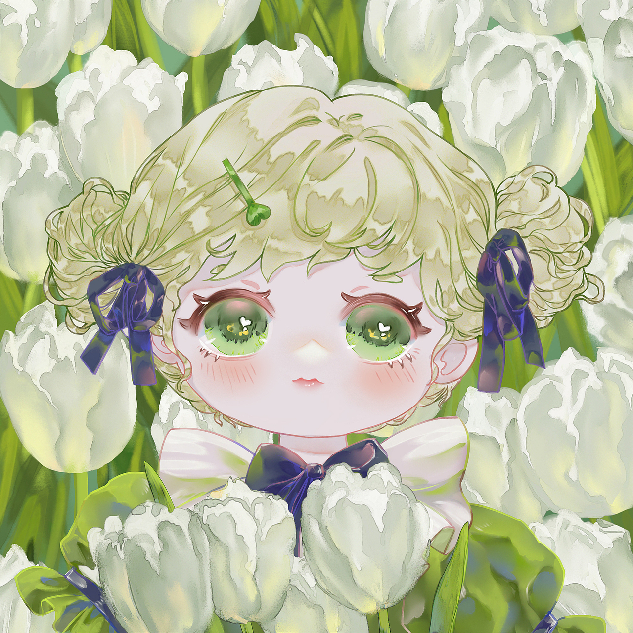 花与少女系列头像——郁金（图ZMzI0MjU0NjQw） - 创作习作 - 站酷设计师蝉知雪原创素材 - 站酷ZCOOL