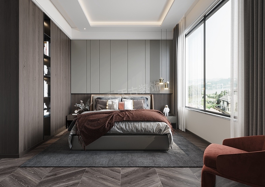 大学城别墅装修,龙湖开元联排中户现代风格设计效果图