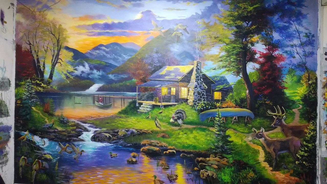 墙绘风景画