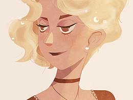 女生手繪頭像-臨摹