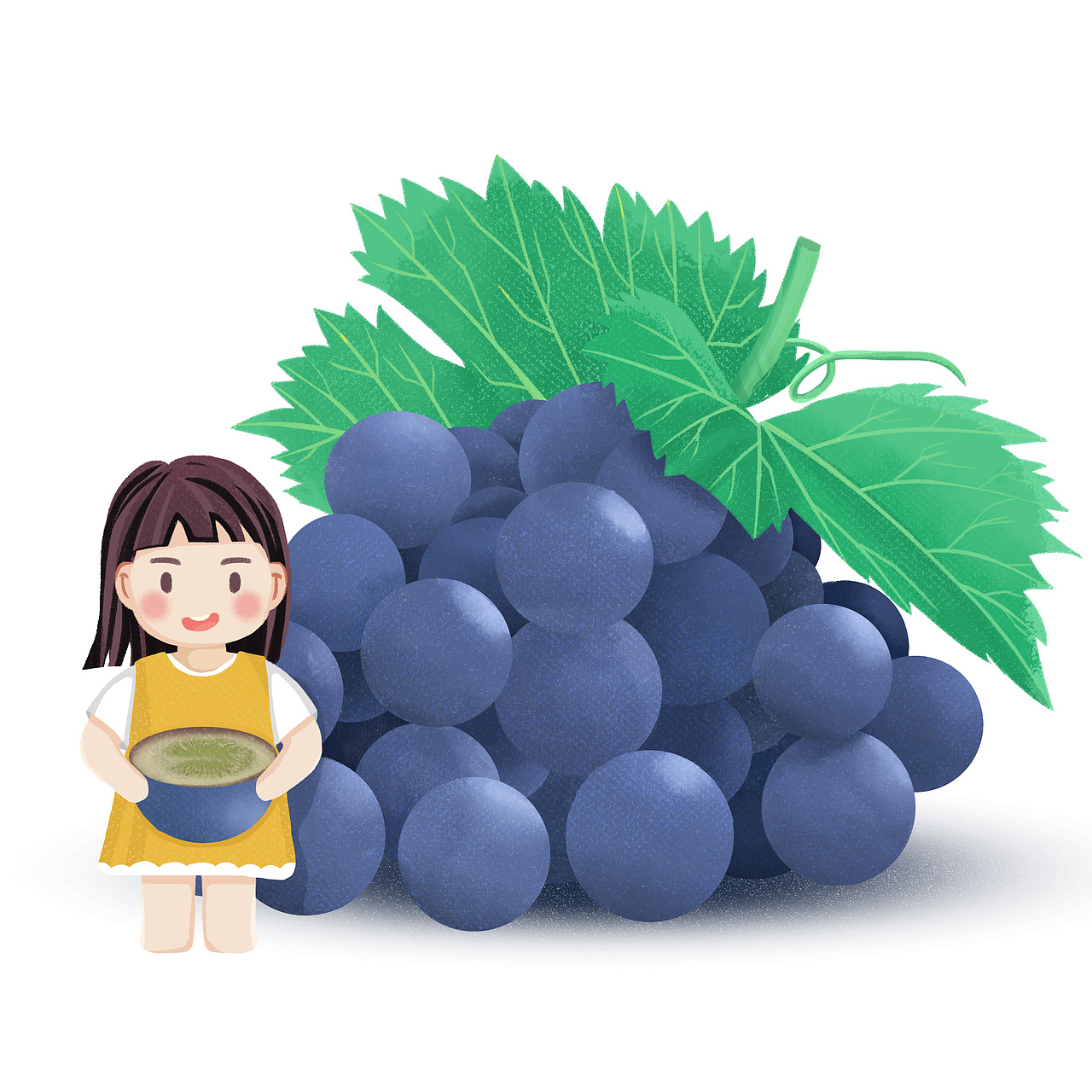 记录学插画的过程 一组水果~