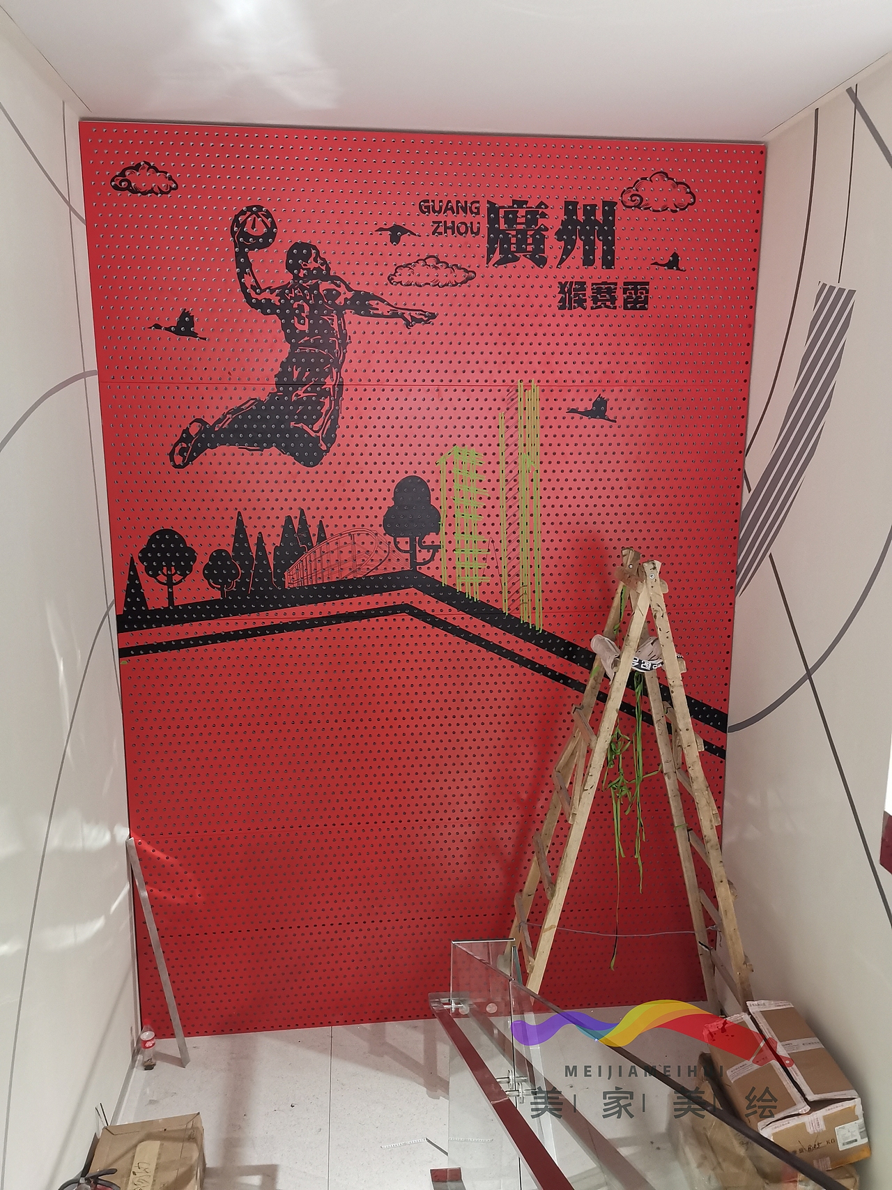 广州李宁彩绘墙绘