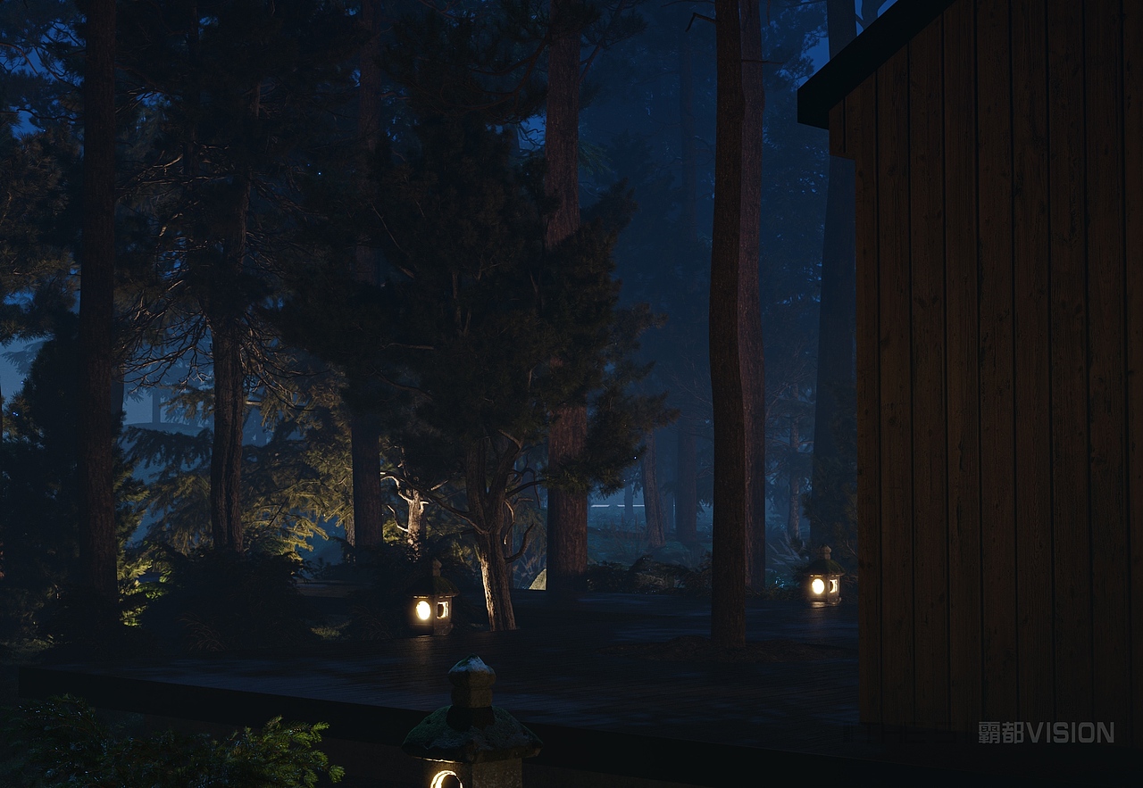 林中小屋-退休矿工努儿哈吃的休闲生活 夜景篇（图ZMjcxODc4OTQ4） - 建筑设计 - 站酷设计师霸都THES原创素材 - 站酷ZCOOL