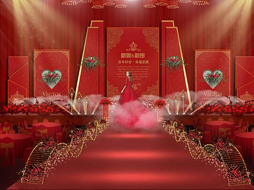 红色浪漫婚礼场景设计