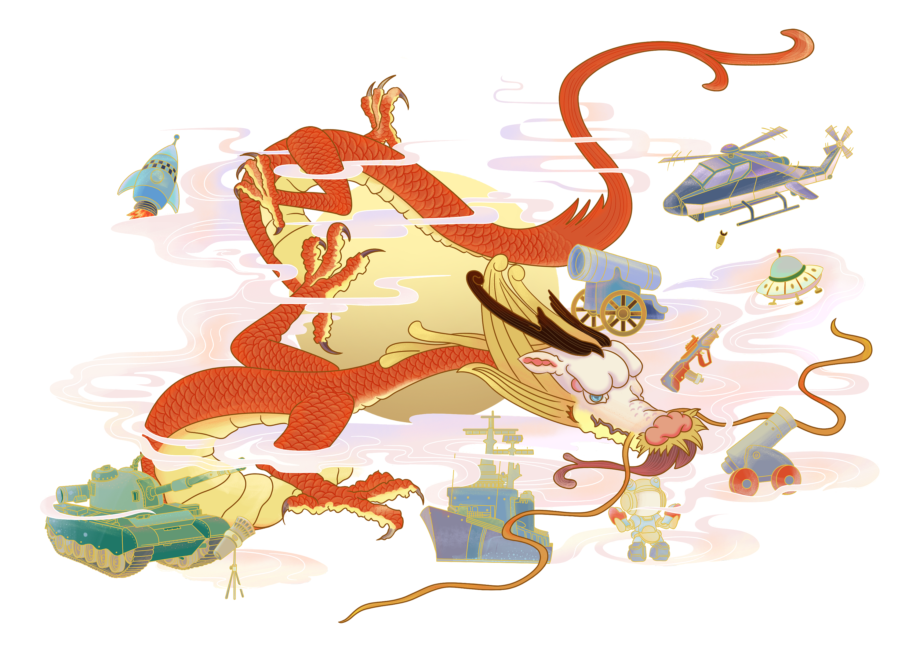 关于中国腾飞的两张提案图|插画|概念设定|小孔学姐 - 原创作品