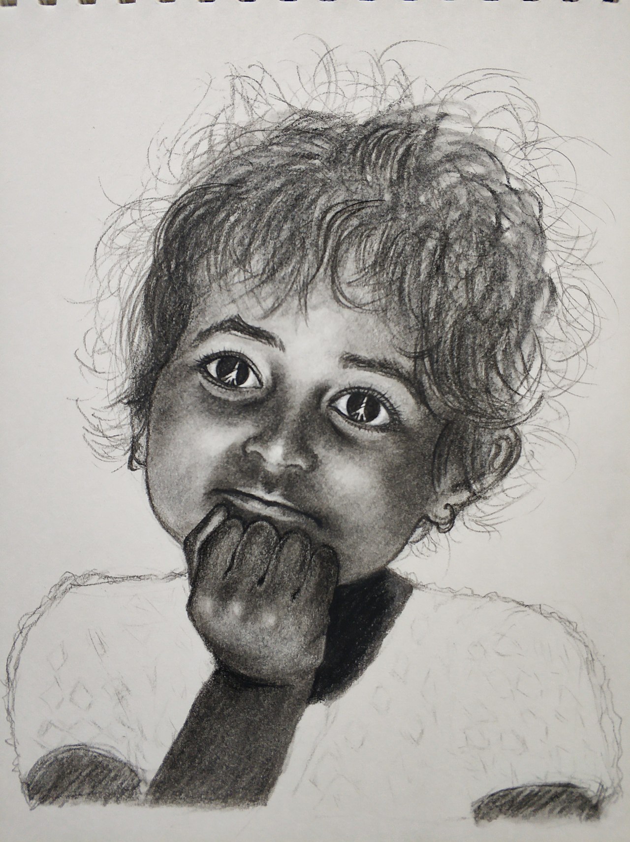 习作小黑孩|纯艺术|素描|柯真饿 - 原创作品 - 站