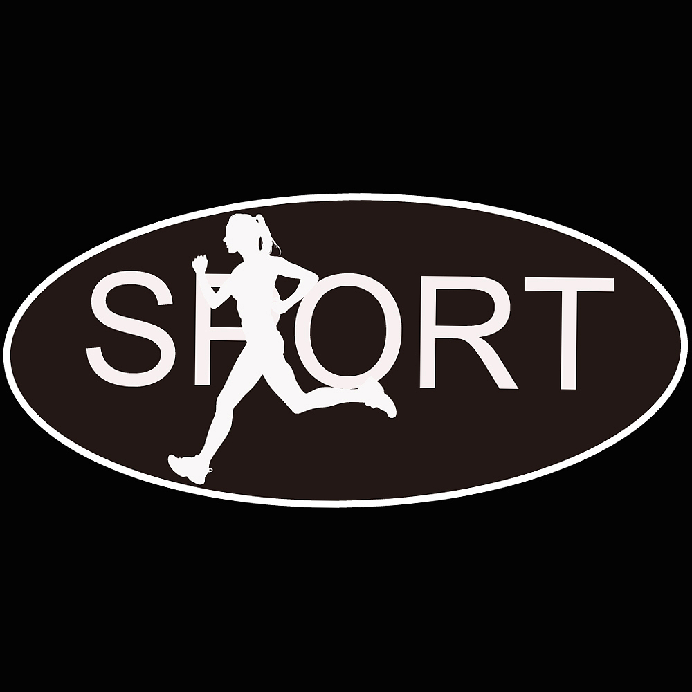 心随我动主题字母款剪影运动人物印花图案