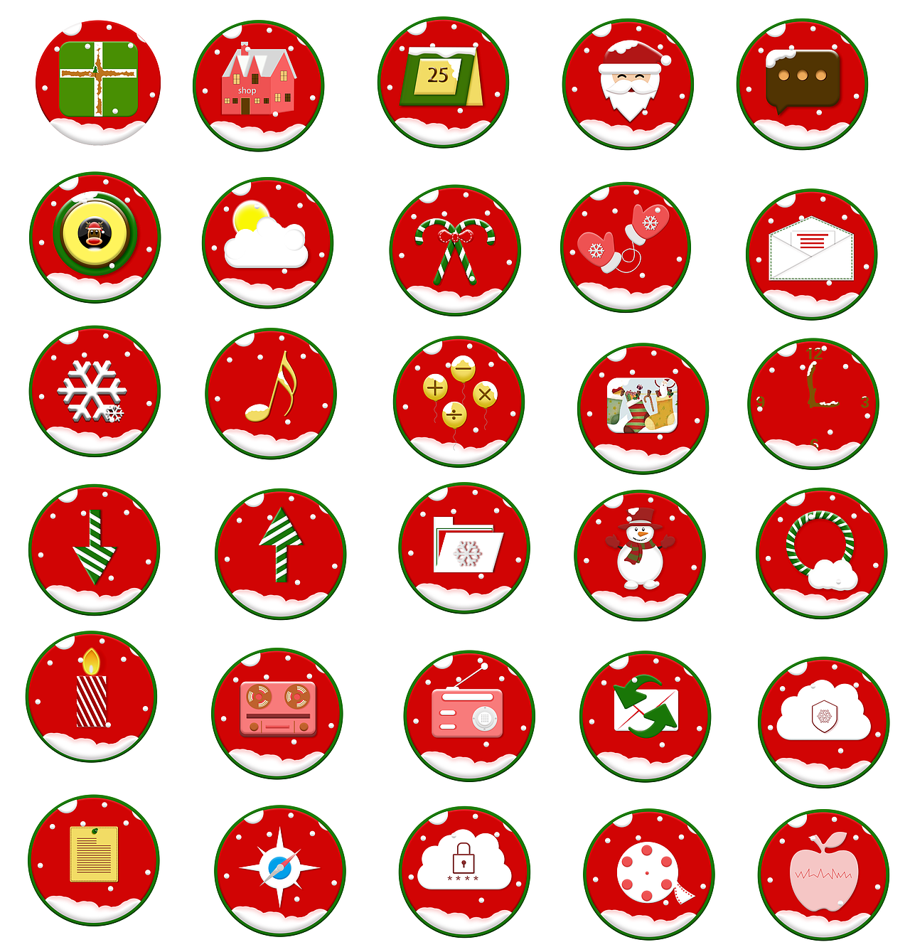 圣诞节主题图标30个（图ZMTIwNjMzODIw） - 图标 - 站酷设计师焱娃子原创素材 - 站酷ZCOOL