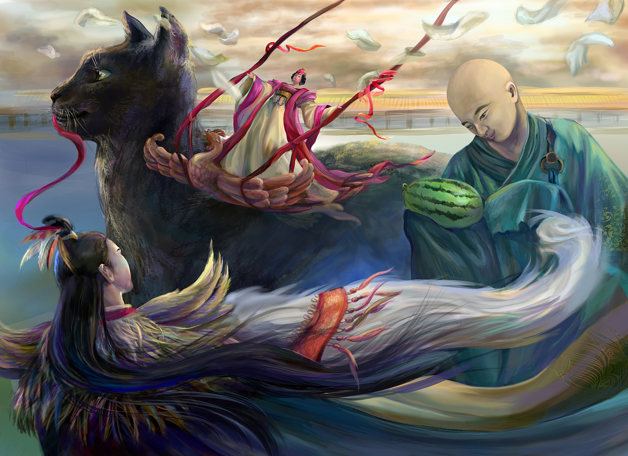 《妖猫传》同人练习（图ZMTE2MDU2NzY4） - 商业插画 - 站酷设计师六一元元原创素材 - 站酷ZCOOL