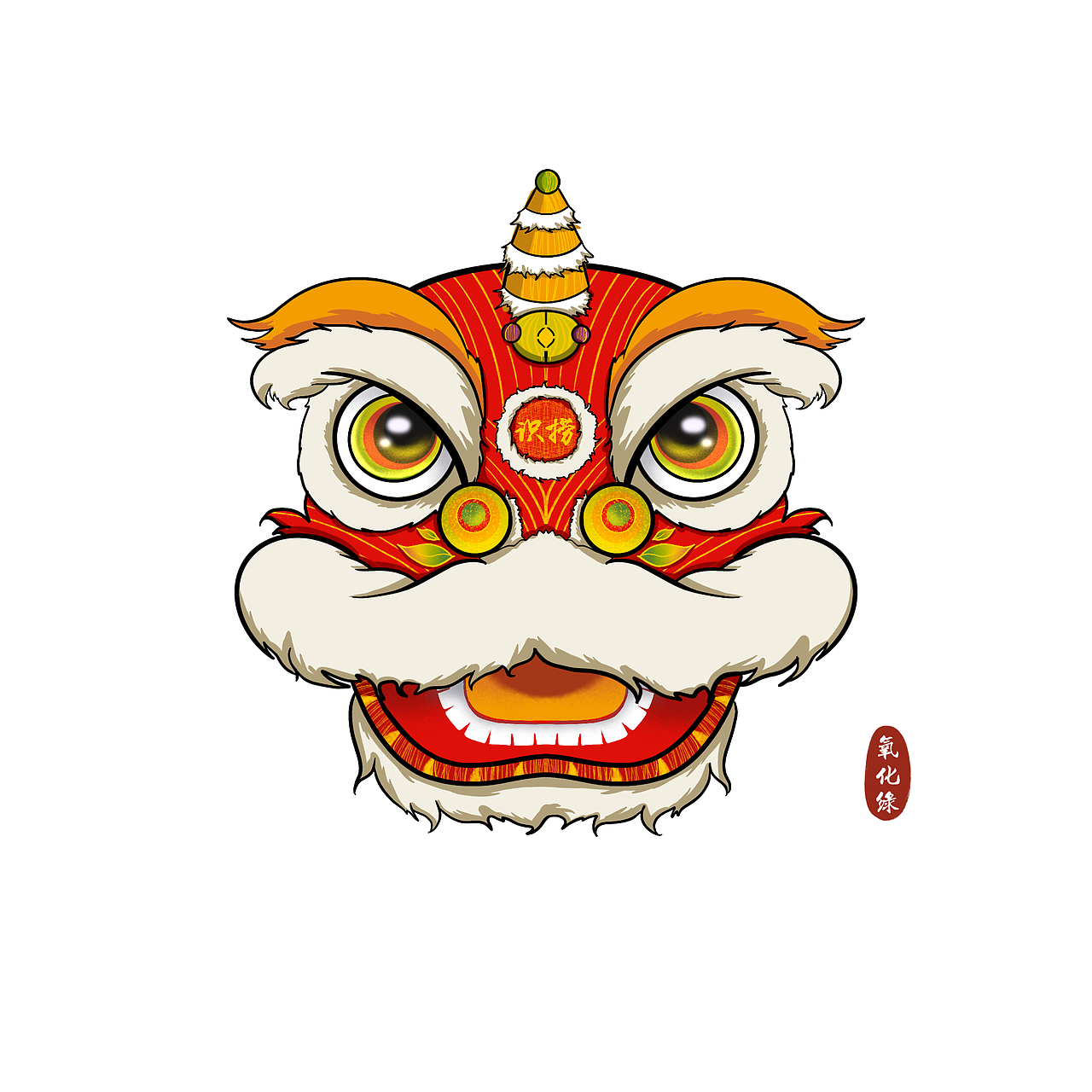 中国风醒狮狮子头