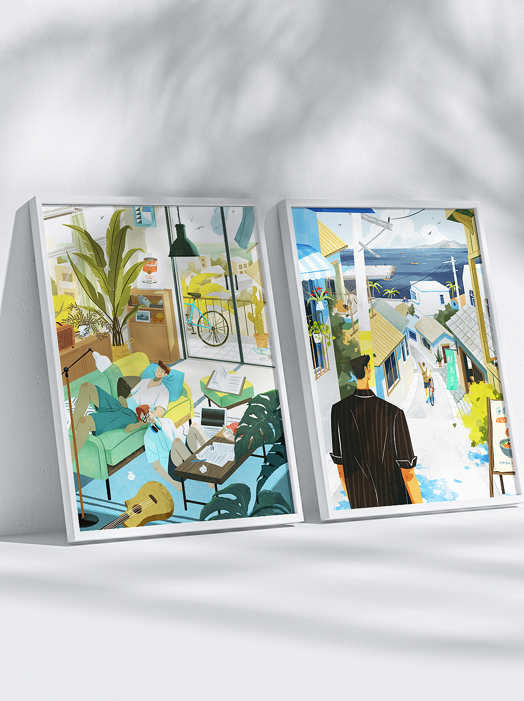 故事场景插画《海边日记》