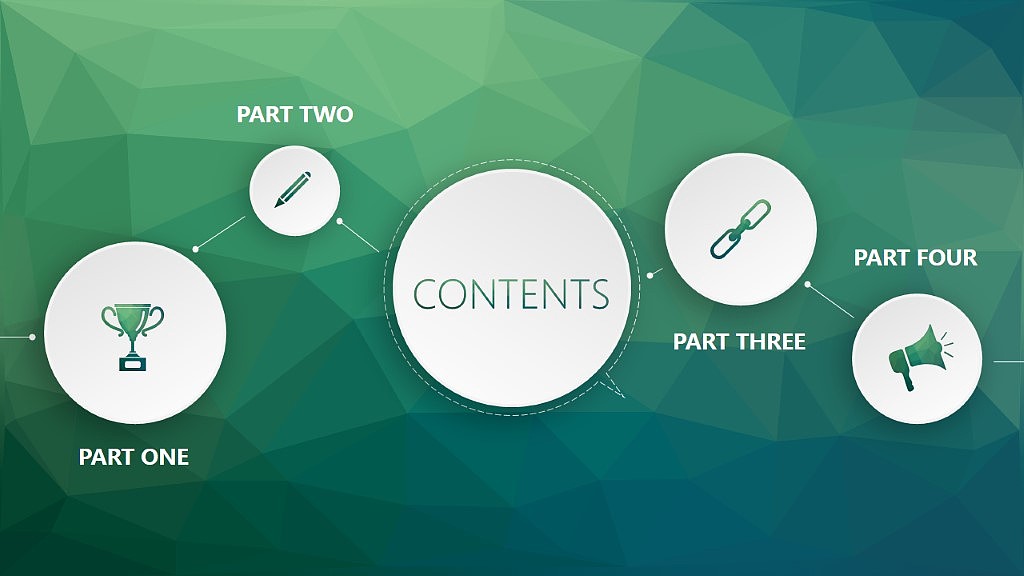 宅寂系列:动态微立体LOW POLY低面多边形PPT模板