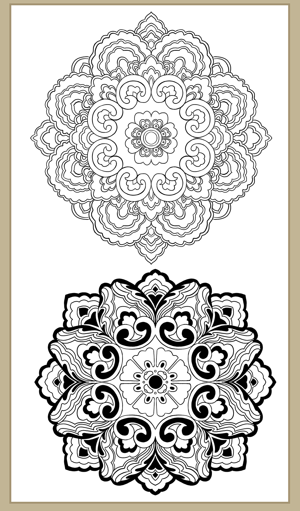 工笔白描国潮风元素插画合集