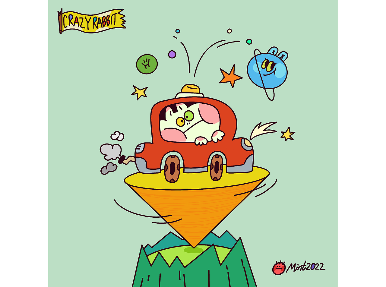 入侵地球的疯兔们（图ZMjkyNTgyMzQ4） - 新锐潮流插画 - 站酷设计师薄荷大王原创素材 - 站酷ZCOOL