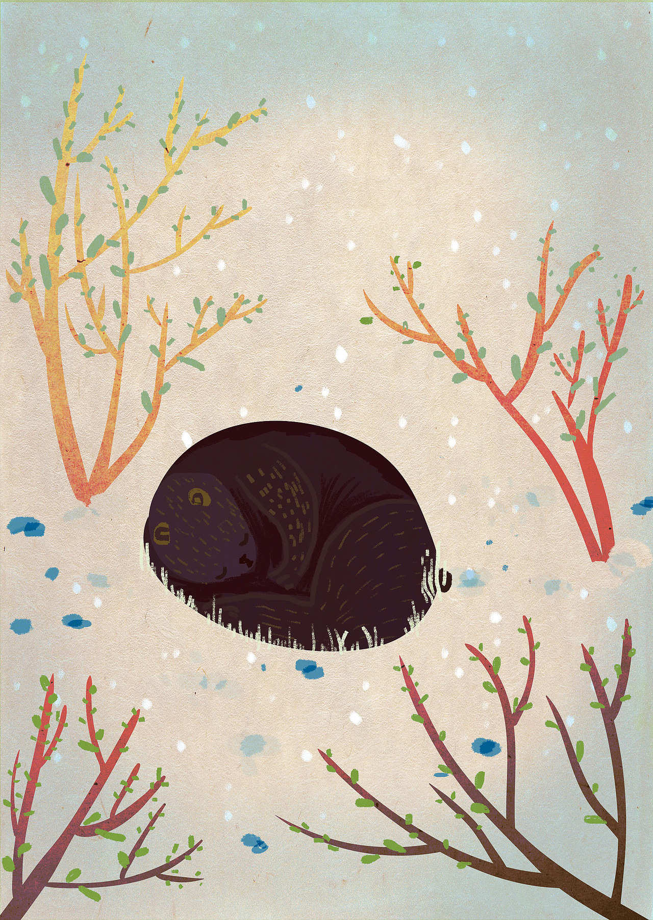 北方的春天还是一直下雪,只不过风中多了一点点清新的泥土味道。