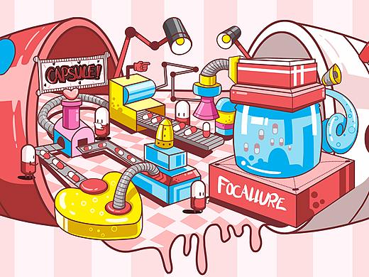 商业插画-菲鹿儿新品胶囊口红插画