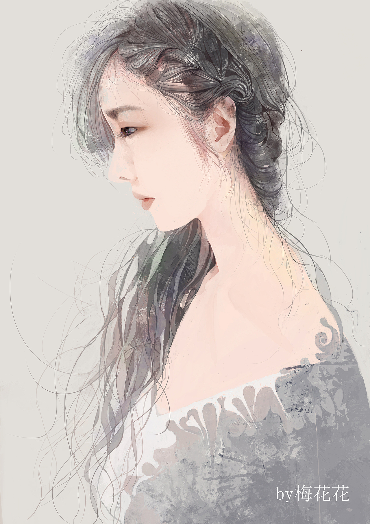 自画像（图ZMjY0MDMwNzY=） - 新锐潮流插画 - 站酷设计师梅花花1314原创素材 - 站酷ZCOOL