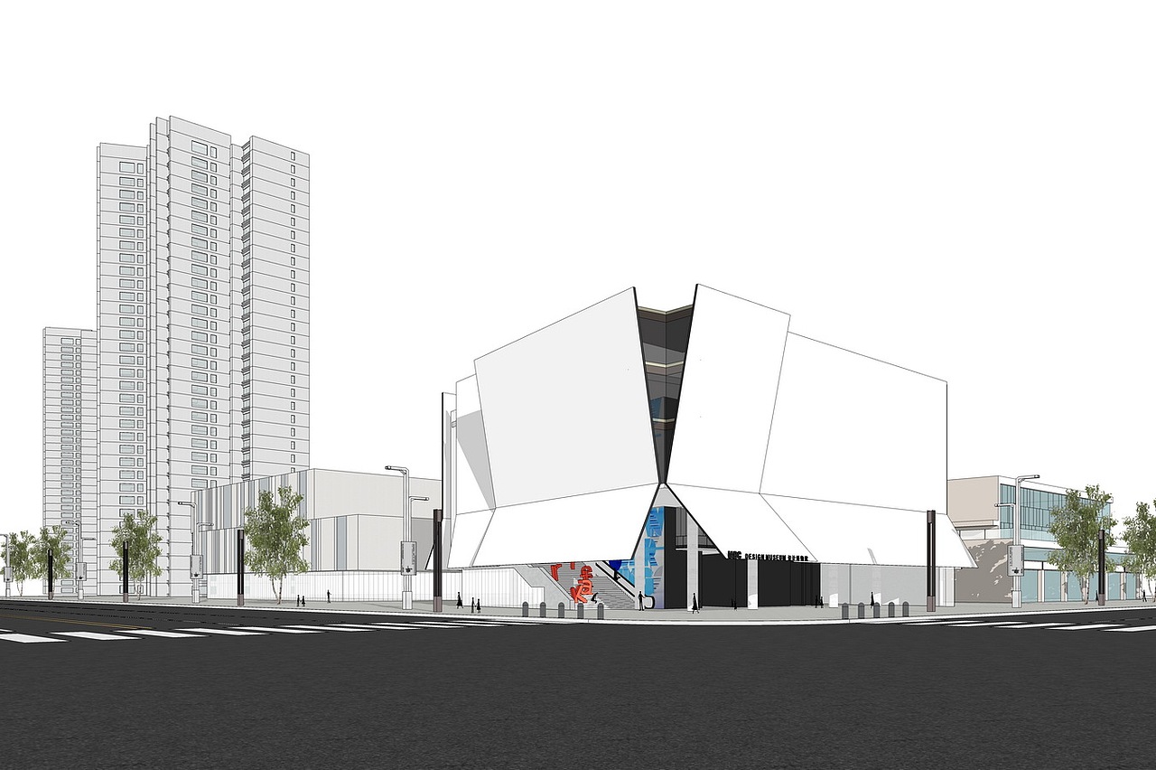 文化馆建筑设计su模型下载