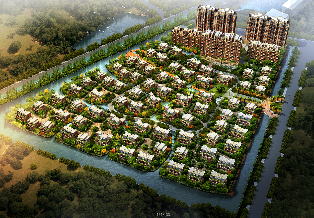 室外鸟瞰图,堪比实景