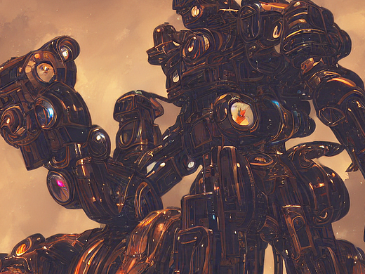 #AI创作实验室#五彩斑斓的黑,机甲